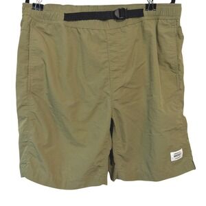 WESC Hybrid Shorts Men 2XL XXL Green Olive Nylon Belt Lined Lightweight Outdoor